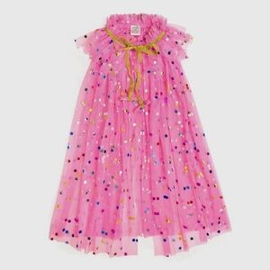 Girls Rasperry Confetti Cape one size 3T-8Y